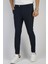 Erkek Lacivert Slim Fit Çizgili Kumaş Pantolon INP129 1