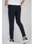 Erkek Lacivert Slim Fit Çizgili Kumaş Pantolon INP129 2