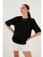 Pamuklu Oversize Bisiklet Yaka T Shirt Bayan T Shirt 5864562 1