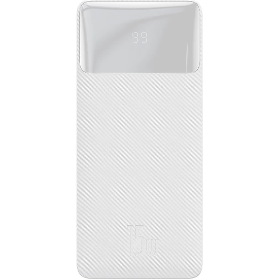 Baseus Bipow Overseas Edition Dijital Ekranlı 15W 10.000 Mah Powerbank Beyaz