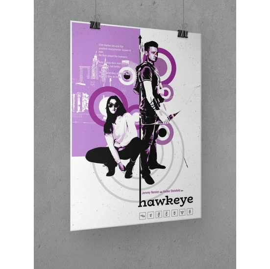 Saturndesign Hawkeye Poster 45X60CM Afiş - Kalın Poster Kağıdı Dijital Baskı