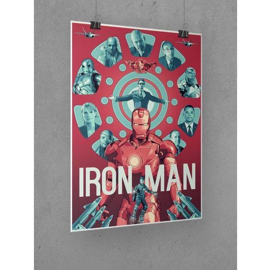 Iron Man Poster 45X60CM Demir Adam Afiş - Kalın Poster Kağıdı Dijital Baskı