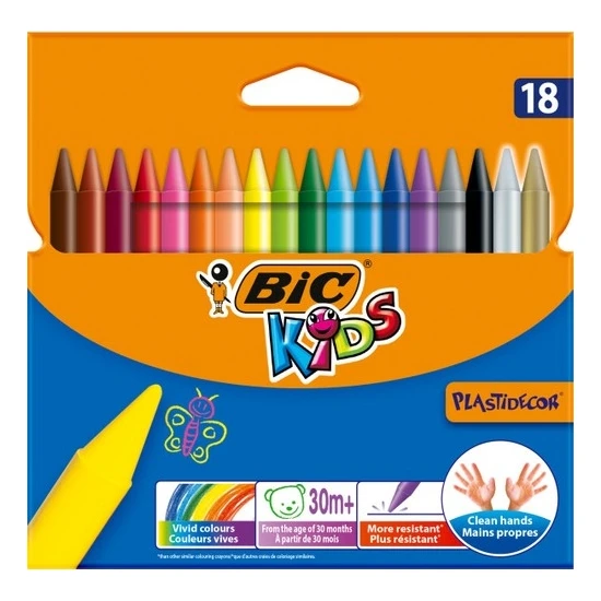 Bic Kids Plastidecor Elleri Kirletmeyen Pastel Boya 18 Renk