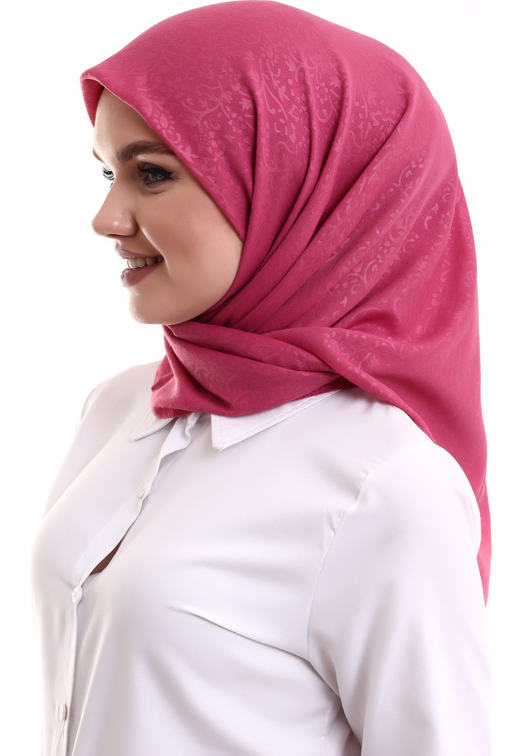 İhvan Online Kofra Desenli Baş Örtü - Kırmızı görsel 3