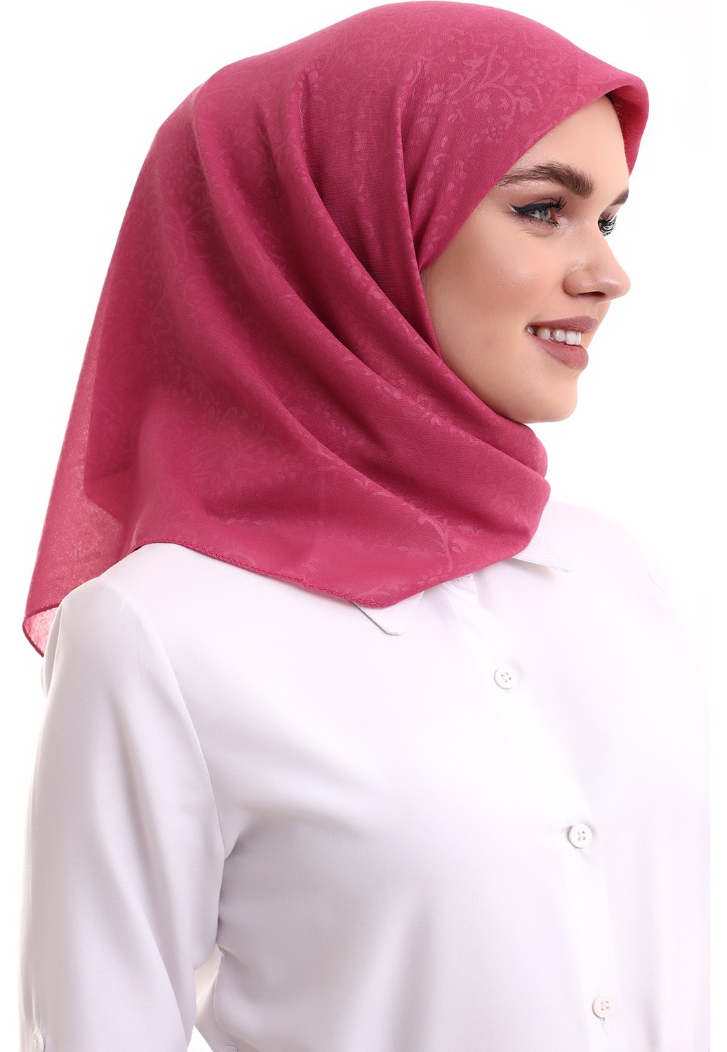 İhvan Online Kofra Desenli Baş Örtü - Kırmızı görsel 5