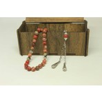 Yaşam Tohumu Jasper Taşı Tesbih 8mm Ahşap Kutulu (24950-K)