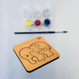 1 Fark - Ahşap Eğitici Puzzle - Hayvanlar Serisi - Boya Setli