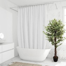 Nettenevime Yapay Ağaç Benjamin Yeşilbeyaz 2 Gövdeli Çalılı 165 x 80 Cm Siyah Plastik Saksılı