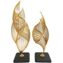 Creart Home Dekoratif 2'li Gold Dönence Aksesuar Büyük C-2909-A
