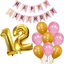 Çıtı Pıtı Store 12 Yaş Doğum Günü Kız Pembe