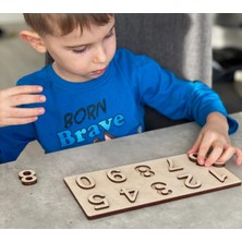 Marwin Craft Ahşap Sayı Bulmaca,montessori Eğitici Sayı Seti, Çocuk Öğrenme Etkinliği +3 Yaş