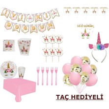 Çıtı Pıtı Store Çiçekli Unicorn Doğum Günü Seti