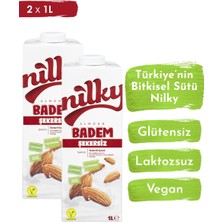 Nilky Şekersiz Badem Sütü Glütensiz Bitkisel Bazlı Laktosuz Vegan 2x1 lt