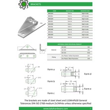 Taka Amortisör Gazlı Amortisör Montaj Braketi 4 Lü Set Ø10 Kürebaş Montajlı BRK302R