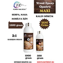 Power Time Epoxy Wood Epoxy Quatro Maxi/ Kalın Döküm Şeffaf Epoksi Reçine Sehpa, Masa Için (Yeni)