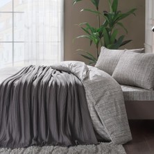 Taç Trikolu Nevresim Set Waffle Gri Tek Kişilik