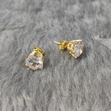 Chavin 4 Crt. Zirkon Tektaş Gümüş Bayan Küpe Dh17Sr