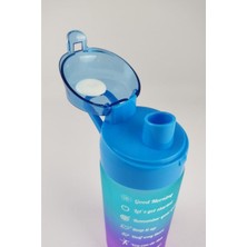Herevin 500 ml Çift Renk Ölçü Baskılı Motivasyon Cam Su Şişesi Mavi – 11808-160