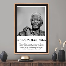 Kayra Export 1 Parça Naturel Çerçeveli  Nelson Mandela Nelson Mandela 3 Boyutlu Kanvas