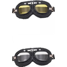 Dharry 2x Motosiklet Goggles Bike Racer Binicilik Için Açık Gözlük Atv Clear ve Sarı (Yurt Dışından)