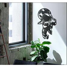 BCD Wood Decor Astronaut Dekoratif Metal Tablo