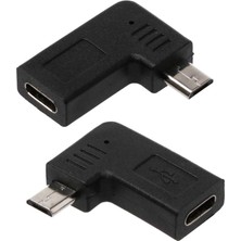 Sharplace S7 Için 90 Derece Mikro USB Erkek Tip C Dişi Adaptörü, 2 Adet (Yurt Dışından)