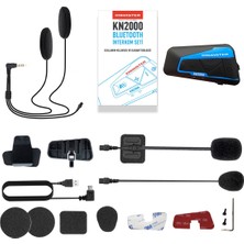 Knmaster KN2000 Motosiklet Kask İntercom Bluetooth İntercom Kulaklık Seti Açık Mavi