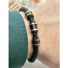 Daniel Klein Erkek Rose Deatylı Deri Bileklik