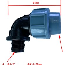 B Baosity Pe 20/25/32MM Iplik Tüp Bağlantı Parçaları Hızlı Konektör Su Borusu Konektörleri 90 Derece Erkek 20MM (Yurt Dışından)