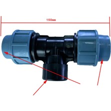 B Baosity Pe 20/25/32MM Iplik Tüp Bağlantı Parçaları Hızlı Konektör Su Borusu Konektörleri 3 Yollu Dişi 25MM (Yurt Dışından)