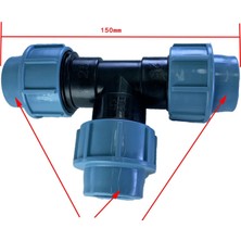 B Baosity Pe 20/25/32MM Iplik Tüp Bağlantı Parçaları Hızlı Konektör Su Borusu Konektörleri 3 Yollu 25MM (Yurt Dışından)