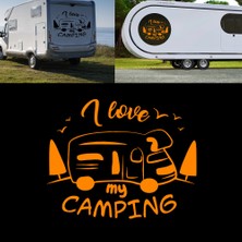 Melek Pazarı I Love Camping Kamp Karavan STICKER-S1744