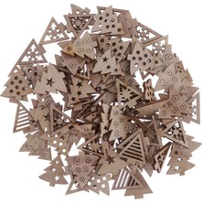 100PCSKAHVERENGI Noel Ağacı Diy Zanaatkahverengi Süslemeler Cazibeler 100 Adet Ağaç Ağaç(Yurt Dışından)