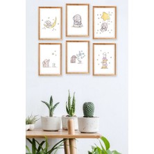 Trend Poster Filli Yıldızlı Çocuk Odası Retro Ahşap Poster