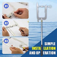 Mimgo U Tip Teleskoping Tekne Kancası Dock Hook Threader Ana Bağım Halat Kanca Aracı (Yurt Dışından)