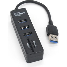 Mavi Ay Bilişim USB Hub 3 Port Microsd Tf Sd Kart Okuyucu Çoklayıcı