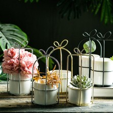 Vonluxe Demir Sanat Asılı Saksı, Sulu Meyveler Tutucu, Metal Çit Yetiştiricileri Montaj (Yurt Dışından)