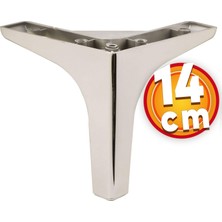 Nzb Lüks Mobilya Kanepe Sehpa Tv Ünitesi Koltuk Ayağı 14 cm Parlak Krom Baza Ayak