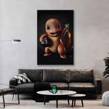SML Tablo Pokemon Lüks Poketopu Charmender Ejderha Çizgi Film Karakteri Kanvas Tablo