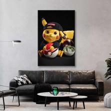 SML Tablo Pokemon Lüks Poketopu Pikaçu Yıldırım Çizgi Film Karakteri Kanvas Tablo