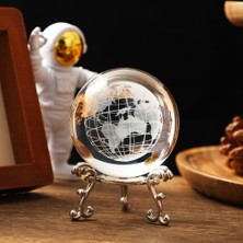 Keyfim Shop Dekoratif Metal Ayaklı Dünya 3D Cam Küre