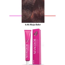 Nevacolor  Premium 6.46 Akaju Bakır - Kalıcı Krem Saç Boyası 50 G Tüp