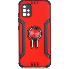 Kılıf Merkezi Galaxy A51 Köşeleri Güçlendirilmiş Stand Olabilen Kılıf Koko Kapak,kırmızı