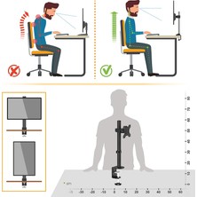 Ergoflex EF61 Steel Design 2-8 kg Asansörlü 13"-32" Monitör Standı