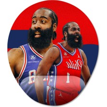 Pixxa James Harden - Philadelphia 76ERS - Nba Bilek Destekli Mousepad Model - 2 Oval
