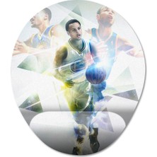 Pixxa Stephen Curry - Steph Curry - Golden State Warriors - Nba Bilek Destekli Mousepad Model - 2 Oval