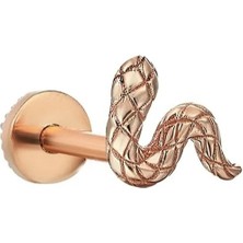 Sefa Kuyumculuk 14 Ayar Altın Tragus Yılan Küpe