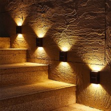 BSSM Tekli Yeni Model Solar Çift Taraflı Duvar Lambası Güneş Enerjili Aydınlatma Dekorasyon Aplik Işık