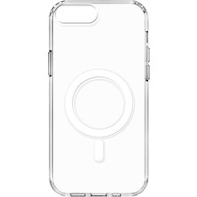 Kny Apple Iphone 8 Plus Kılıf Ultra Korumalı Şeffaf Magsafeli Emboss Sert Silikon