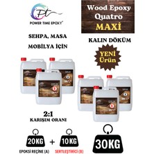 Power Time Epoxy Wood Epoxy Quatro Maxi/ Kalın Döküm Şeffaf Epoksi Reçine Sehpa Masa Için